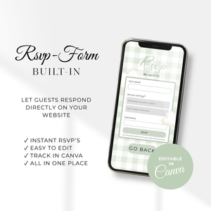 Sage Green Bearly Wait Baby Shower Invitation Website Template with RSVP Tracker BS295