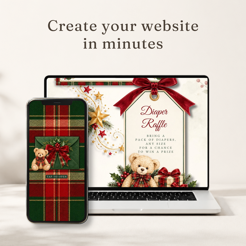 A Merry Little Baby Christmas Baby Shower Website Invitation with RSVP BS339