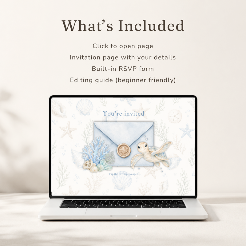 Sea You Soon Baby Shower Website Invitation with RSVP BS318