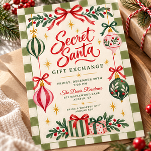 Secret Santa Christmas Invitation L195