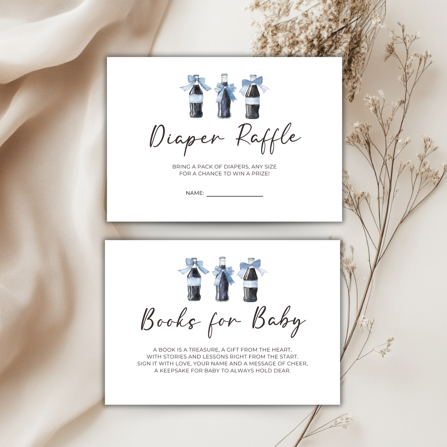 Baby Shower Invitation Bundle - Blue She's Ready To Pop Soda Theme BS153