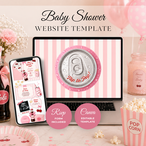 She's Ready To Pop Baby Shower Website Invite with RSVP - Pink Version BS304