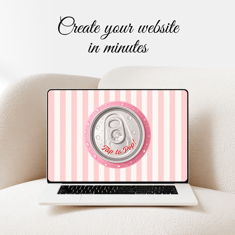 She's Ready To Pop Baby Shower Website Invite with RSVP - Pink Version BS304