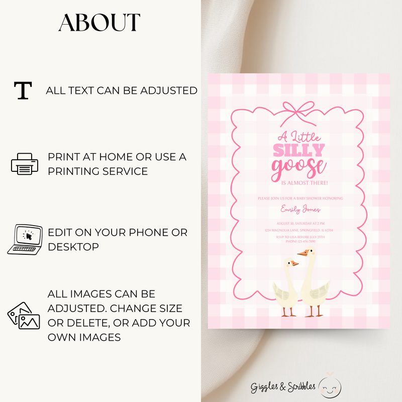 Baby Shower Mega Bundle - Pink Silly Goose Gingham BS22