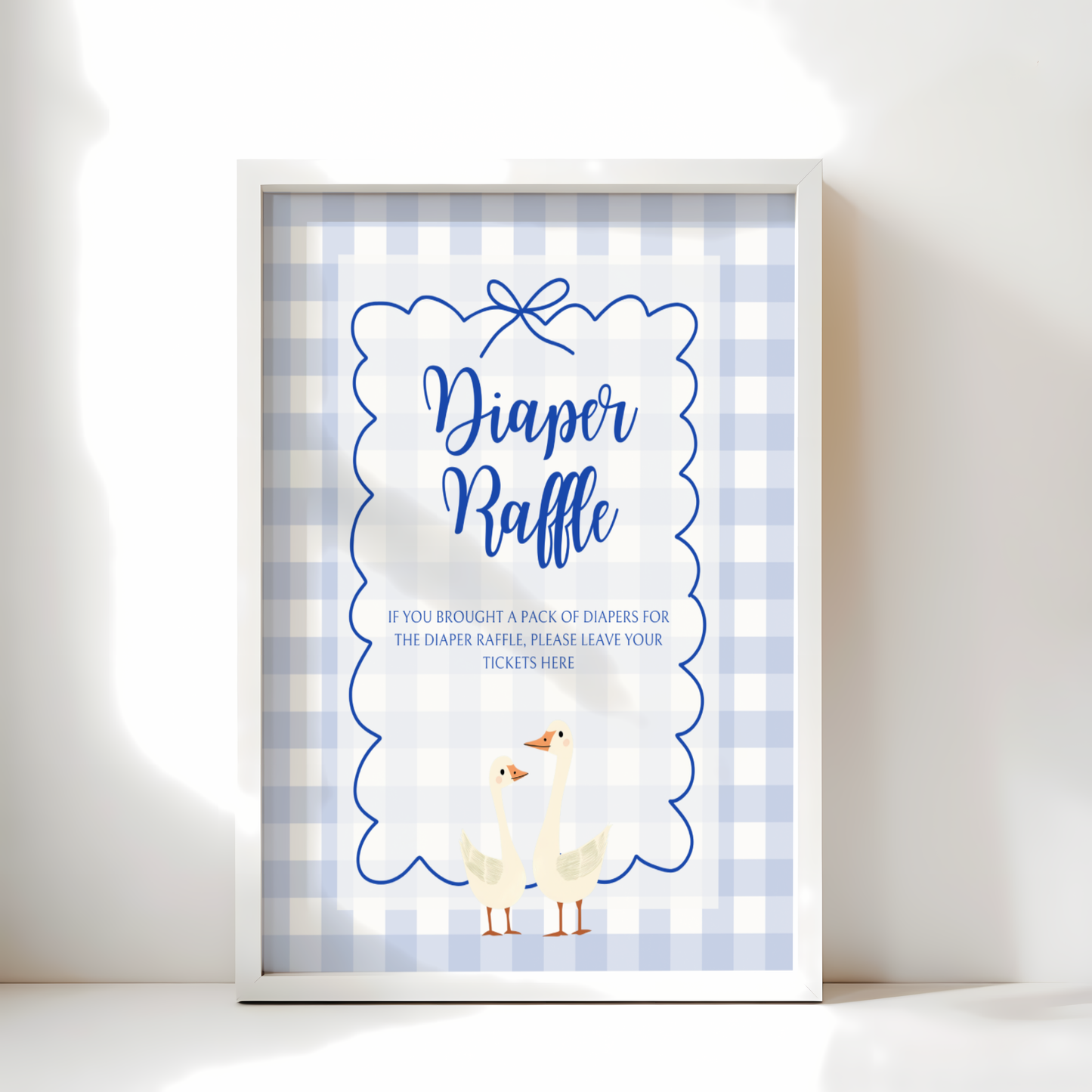 Baby Shower Table Sign Bundle - Blue Silly Goose Gingham BS23