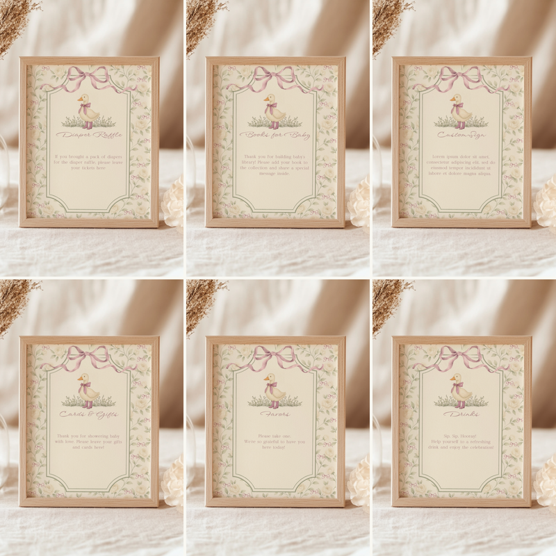 Vintage Floral Little Goose Baby Shower Bundle BS150