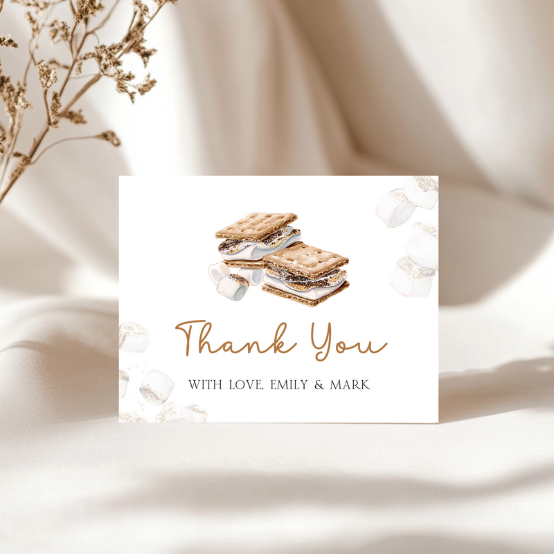 Baby Shower Invitation Bundle - S'more To Love Bonfire Marshmallows BS145