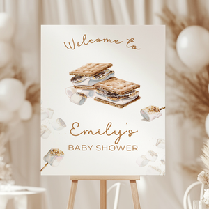 Baby Shower Welcome Sign - Bonfire Marshmallows S'more To Love BS145