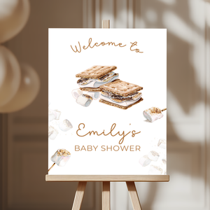 Baby Shower Welcome Sign - Bonfire Marshmallows S'more To Love BS145