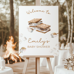 Baby Shower Welcome Sign - Bonfire Marshmallows S'more To Love BS145