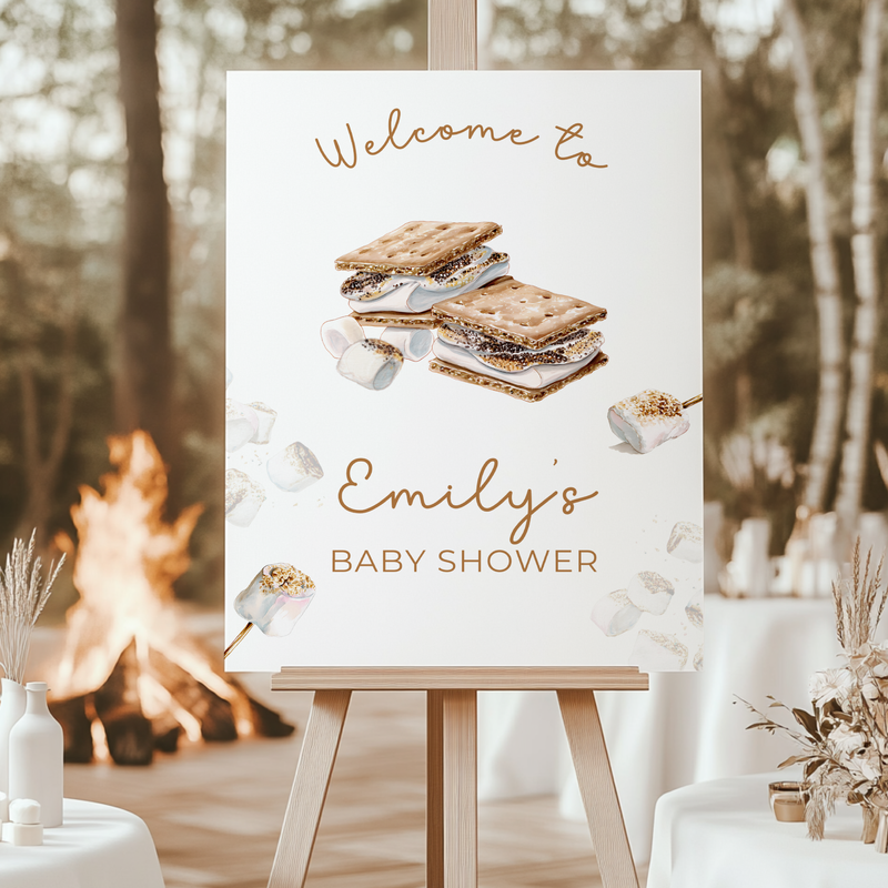 Baby Shower Welcome Sign - Bonfire Marshmallows S'more To Love BS145
