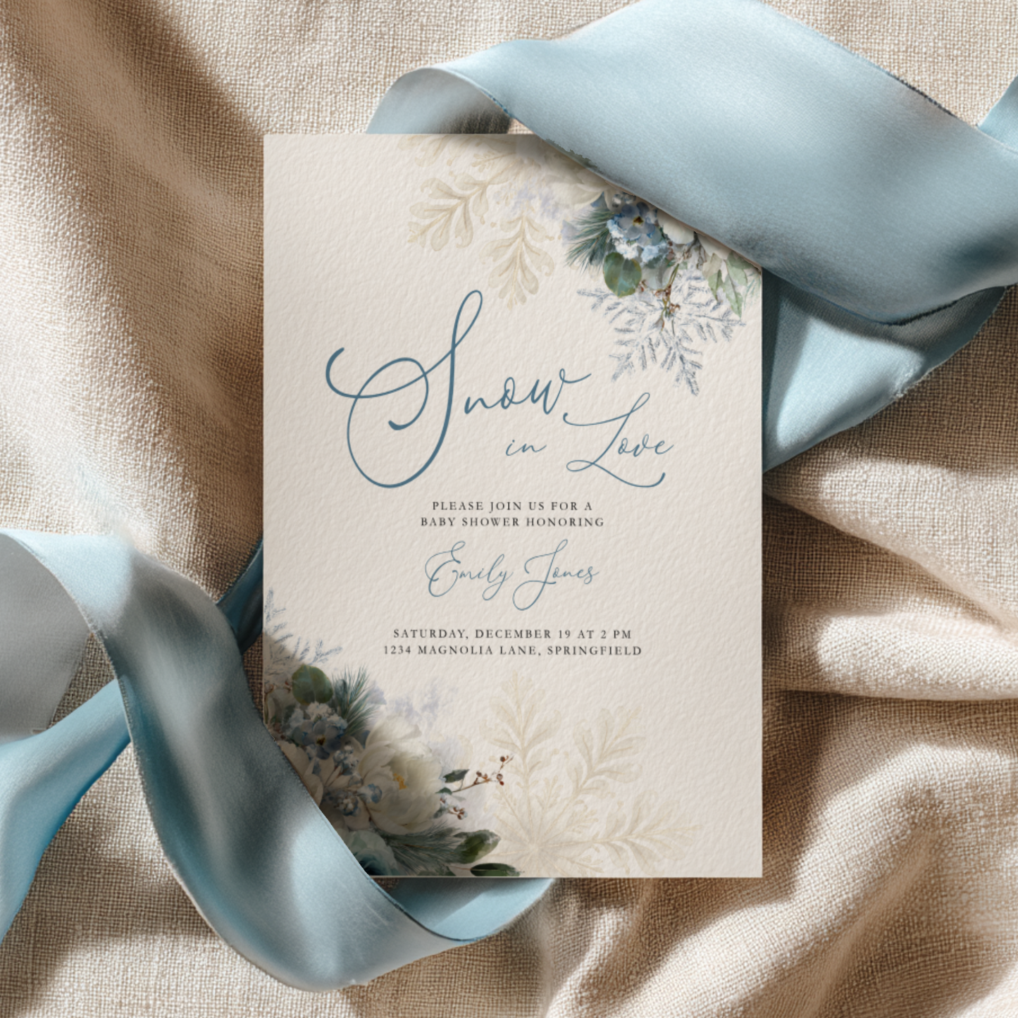 Snow in Love Winter Baby Shower Invitation BS265