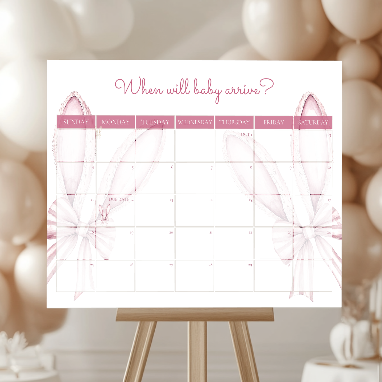 Baby Shower Mega Bundle - Some Bunny Pink Easter Bow BS76