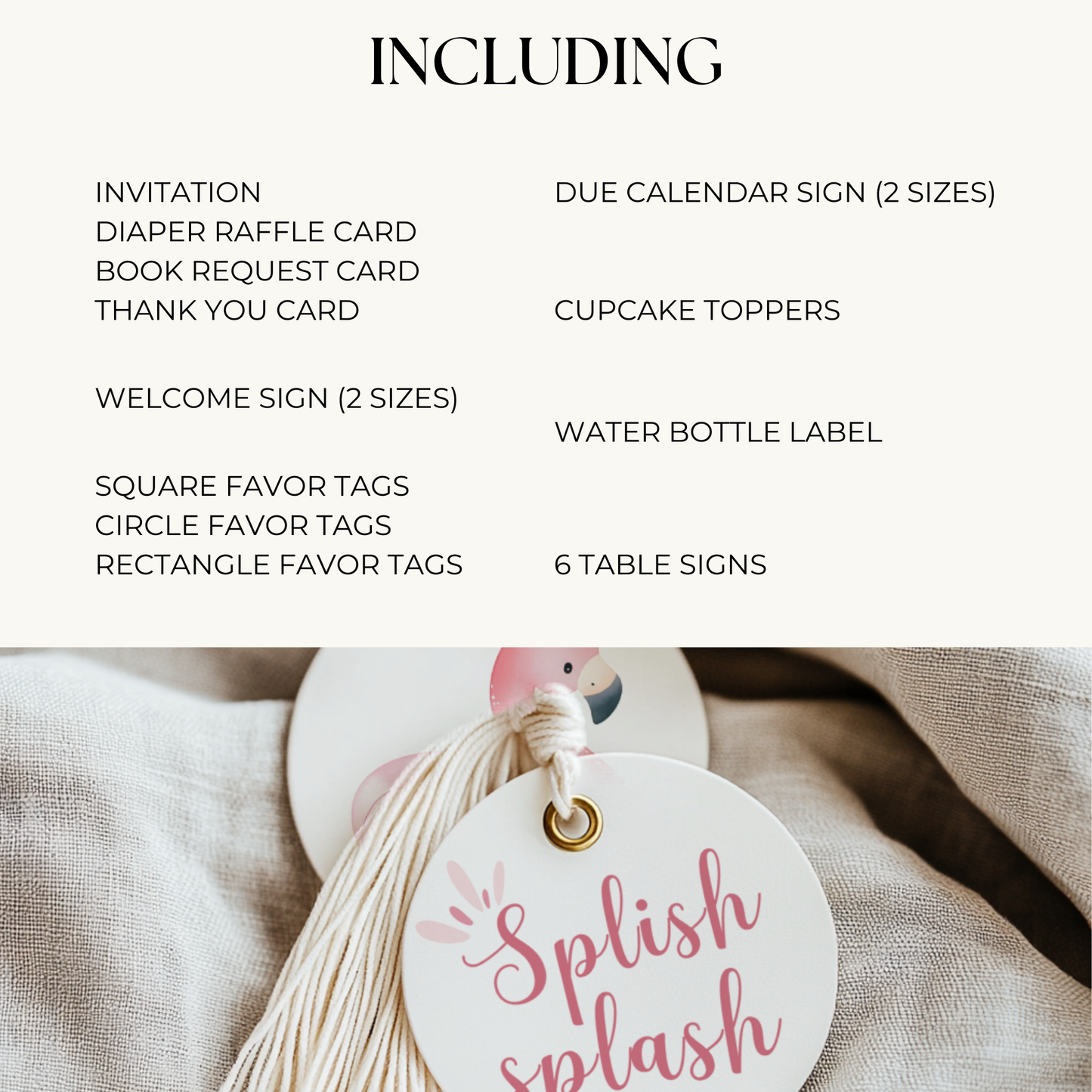 Baby Shower Mega Bundle - Splish Splash Baby Bash Girl Summer Pool Party Pink BS141