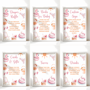 Baby Shower Mega Bundle - Splish Splash Baby Bash Girl Summer Pool Party Pink BS141