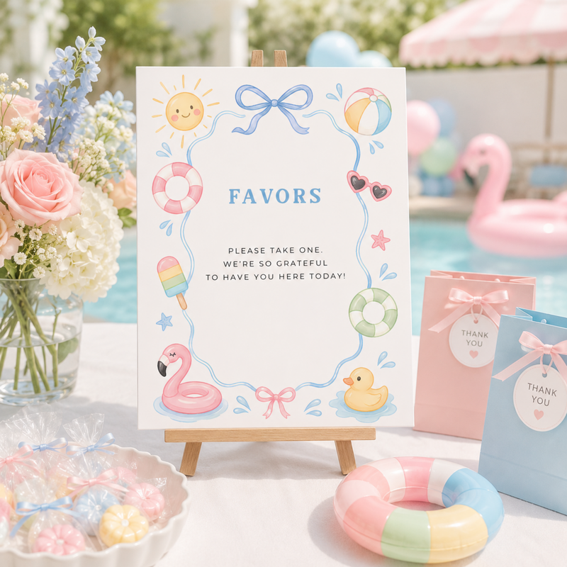 Splish Splash Baby Shower Table Sign Bundle L137