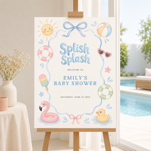 Splish Splash Baby Shower Welcome Sign Template L137