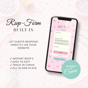 Sprinkled with Love Ice Cream Baby Shower Website Invitation with RSVP BS308