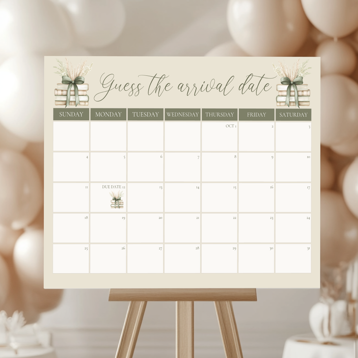 Baby Shower Mega Bundle - Storybook A New Chapter Sage Green Boho BS72