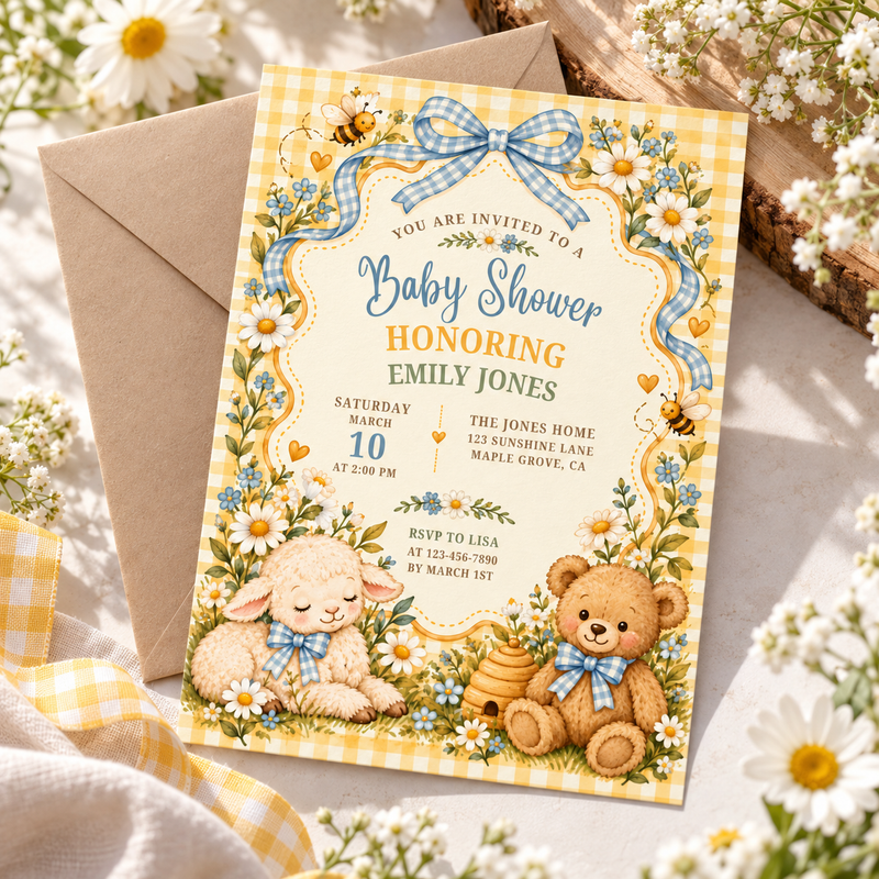 Yellow Storybook Baby Shower Invitation L191