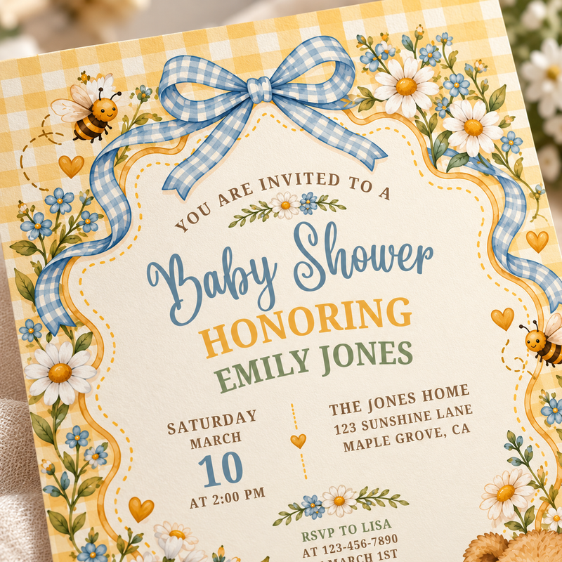 Yellow Storybook Baby Shower Invitation L191