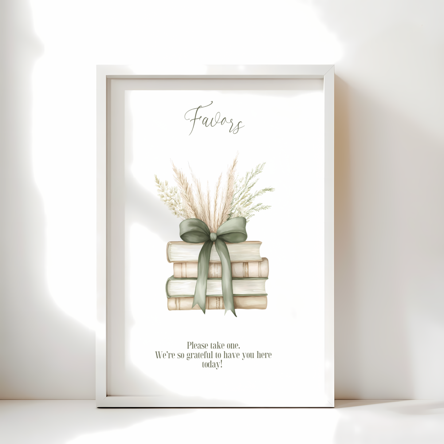 Baby Shower Table Sign Bundle - Sage Green Storybook A New Chapter BS72