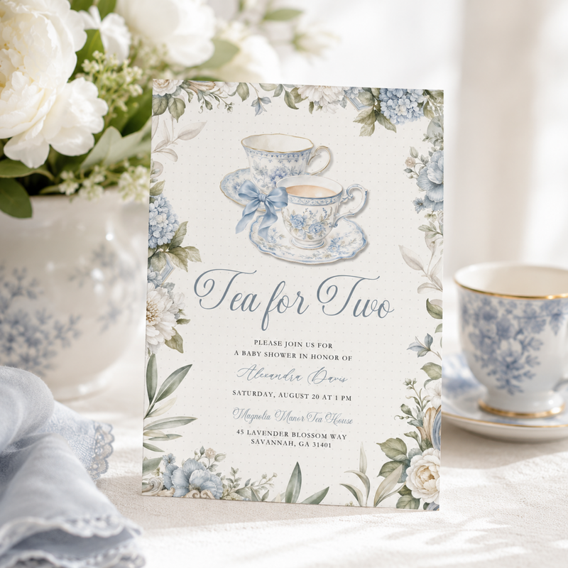 Tea for Two Baby Shower Invitation L150