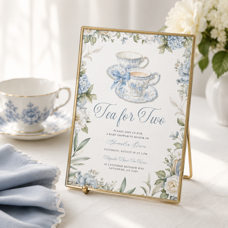 Tea for Two Baby Shower Invitation L150