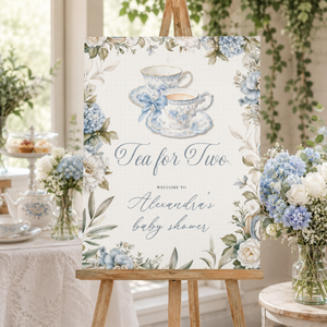 Tea for Two Baby Shower Welcome Sign L150