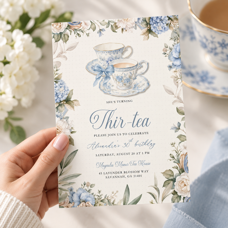 Thir-Tea 30th Birthday Invitation L170