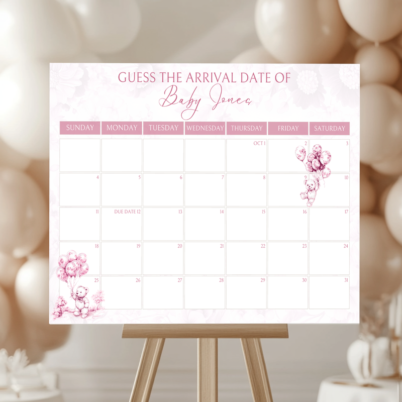 Baby Shower Mega Bundle - Pink Bearly Wait Toile de Jouy BS37