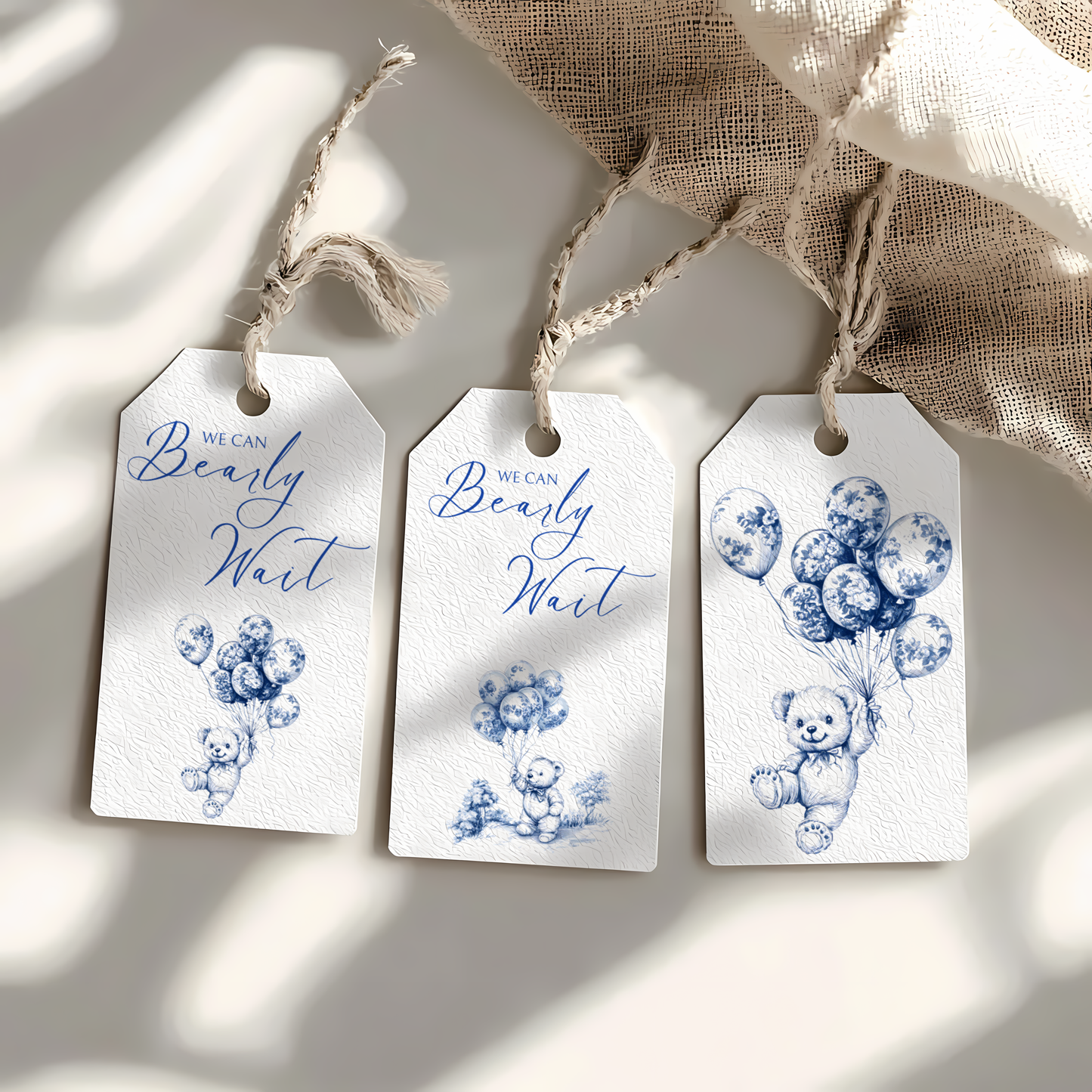 Baby Shower Mega Bundle - Blue Bearly Wait Toile de Jouy BS35