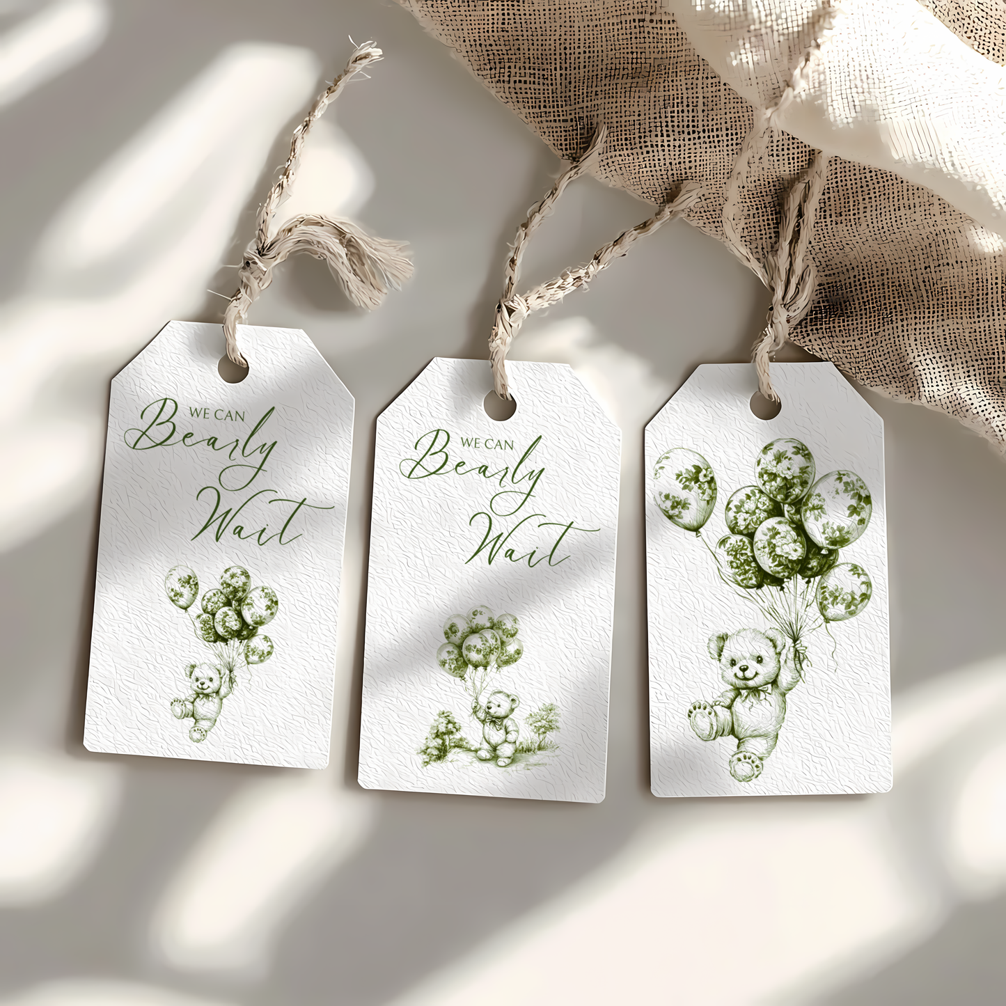 Baby Shower Mega Bundle - Green Bearly Wait Toile de Jouy BS38