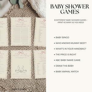 Vintage Floral Baby Shower Games Bundle BS150