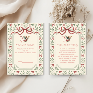 Baby Shower Invitation Bundle - Vintage Floral Christmas Bundle of Joy BS232