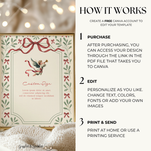 Baby Shower Table Sign Bundle - Vintage Floral Christmas BS232