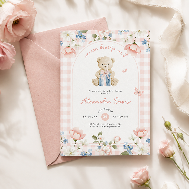 We Can Bearly Wait Baby Shower Invitation L98