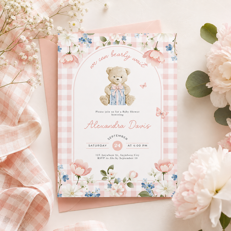 We Can Bearly Wait Baby Shower Invitation L98