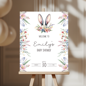Baby Shower Welcome Sign - Wildflower Bunny Spring BS92
