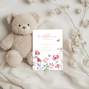 Baby Shower Invitation - A little Wildflower is on the way BS64