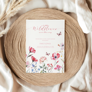 Baby Shower Invitation - A little Wildflower is on the way BS64