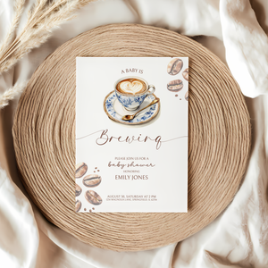 Baby Shower Invitation - Coffee Bean Baby is Brewing BS59