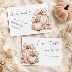 Pink Little Pumpkin Baby Shower Invitation Bundle BS233