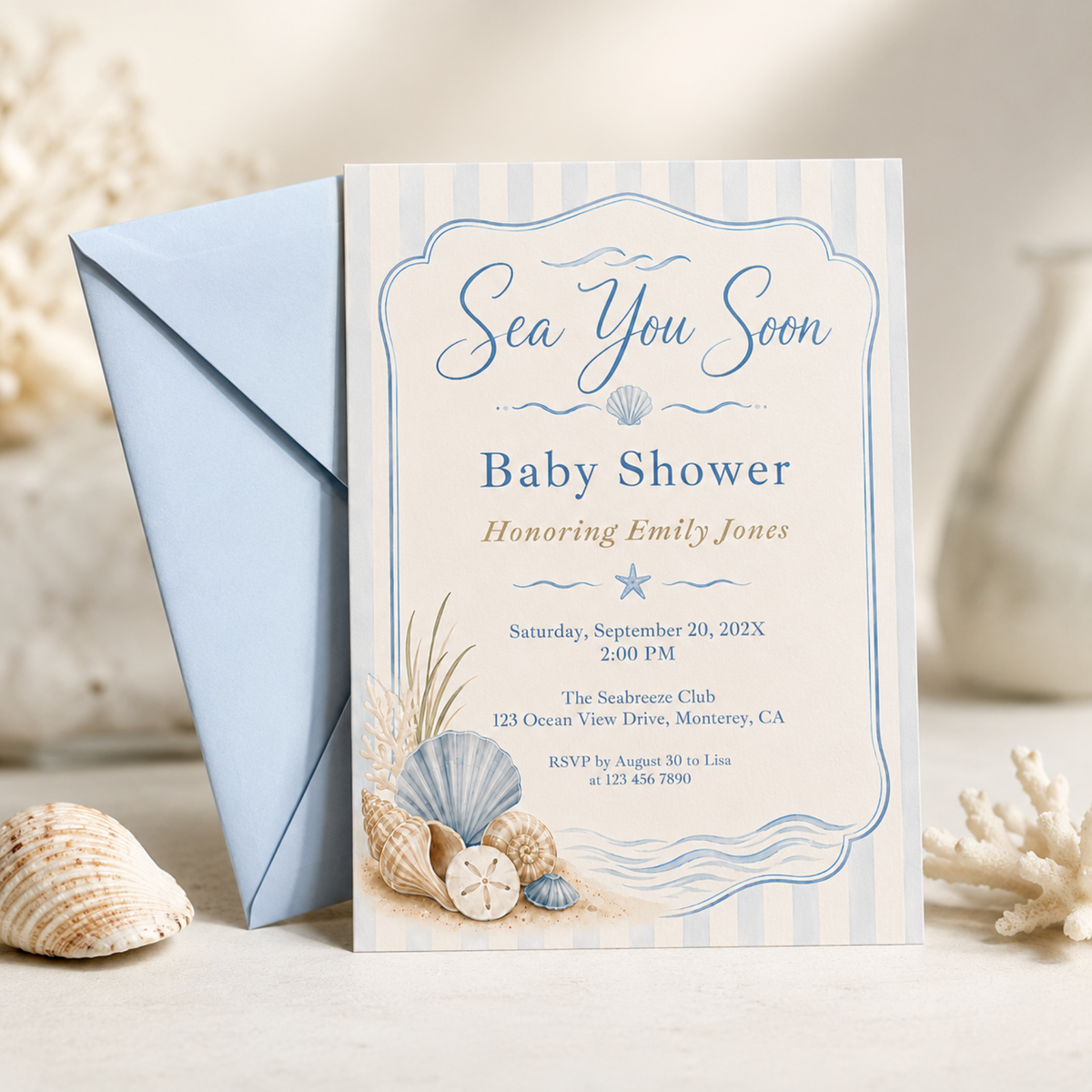 Under the Sea Baby Shower: Sea You Soon Theme Ideas, Decor and Invitations