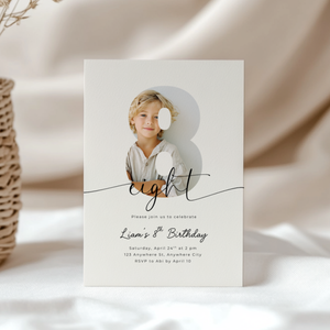 8th Birthday Invitation with Photo L91