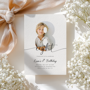 8th Birthday Invitation with Photo L91