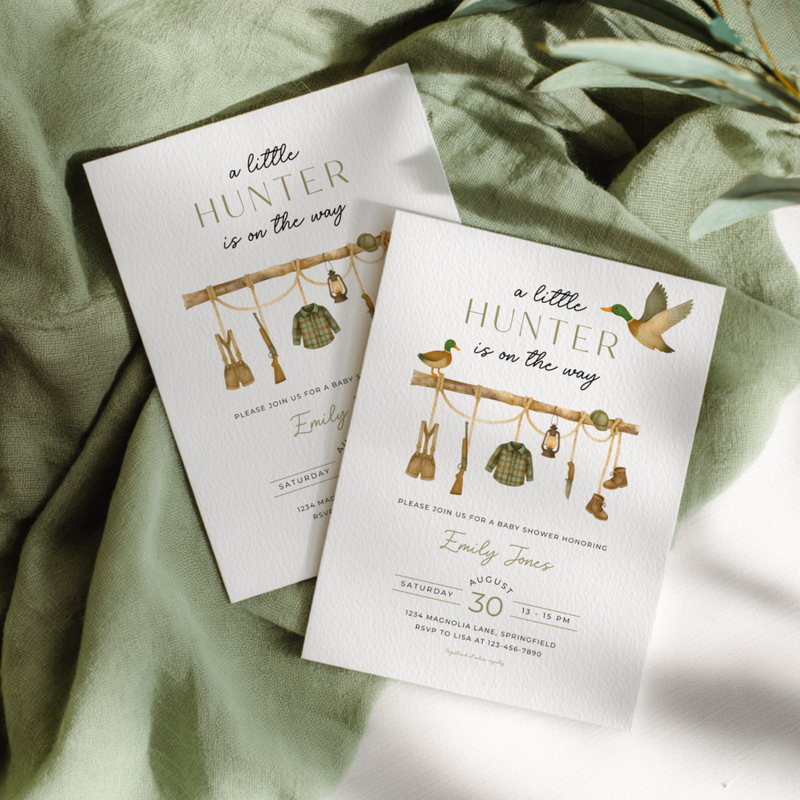 Baby Shower Invitation - A Little Hunter Is On The Way BS243