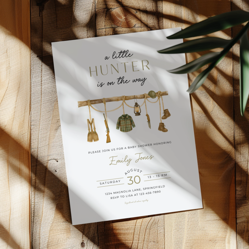 Baby Shower Invitation - A Little Hunter Is On The Way BS243