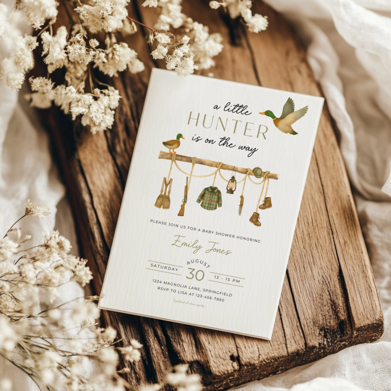 Baby Shower Invitation - A Little Hunter Is On The Way BS243