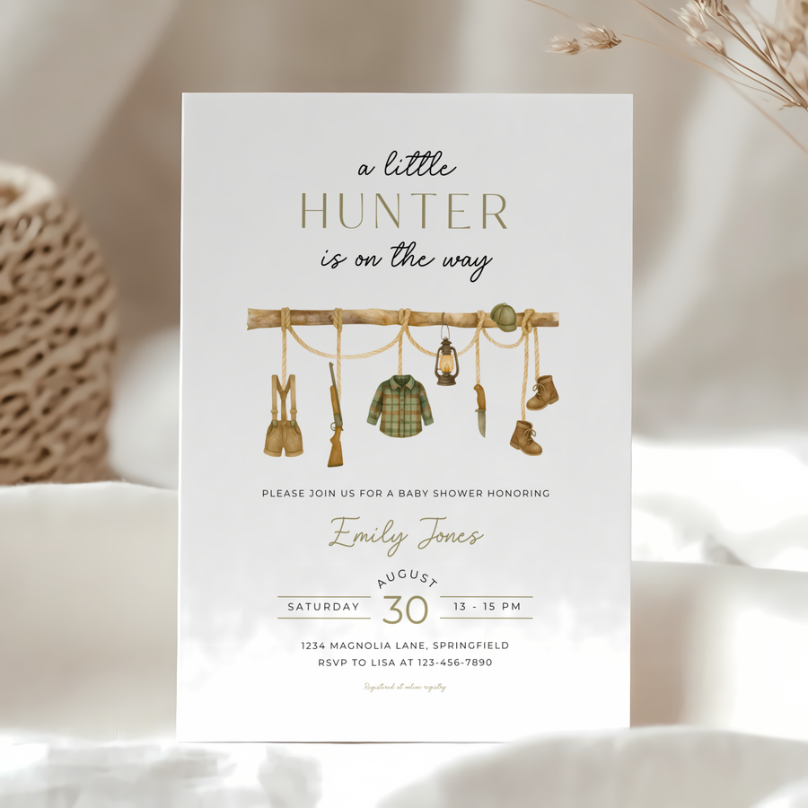 Baby Shower Invitation - A Little Hunter Is On The Way BS243